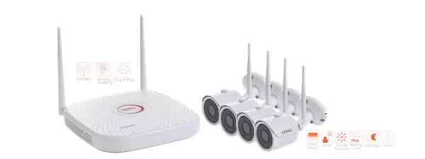 סט מצלמות אבטחה אלחוטית עם WIFI